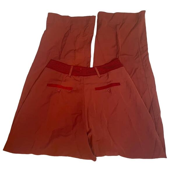 ANTHROPOLOGIE TINY Red High Waist Pants 0 Straight Wide Leg - Picture 5 of 5